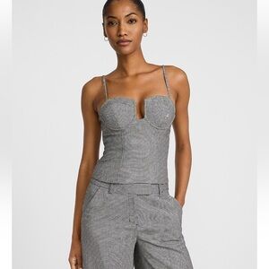 NWT Express Houndstooth Tailored Corset Top